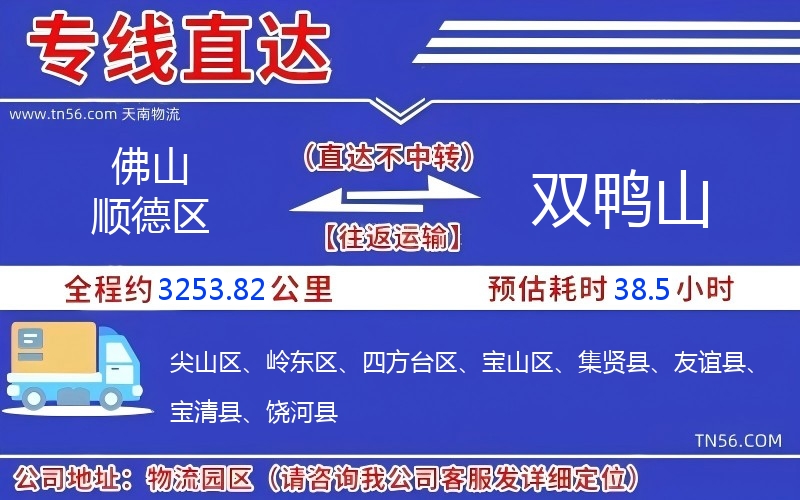 佛山順德區到雙鴨山物流公司 佛山順德區到雙鴨山物流公司