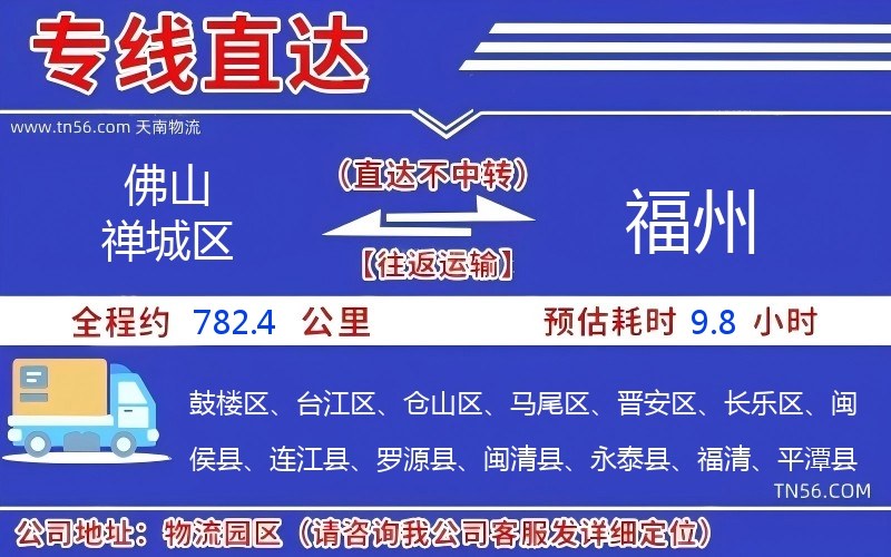 佛山禪城區到福州物流公司