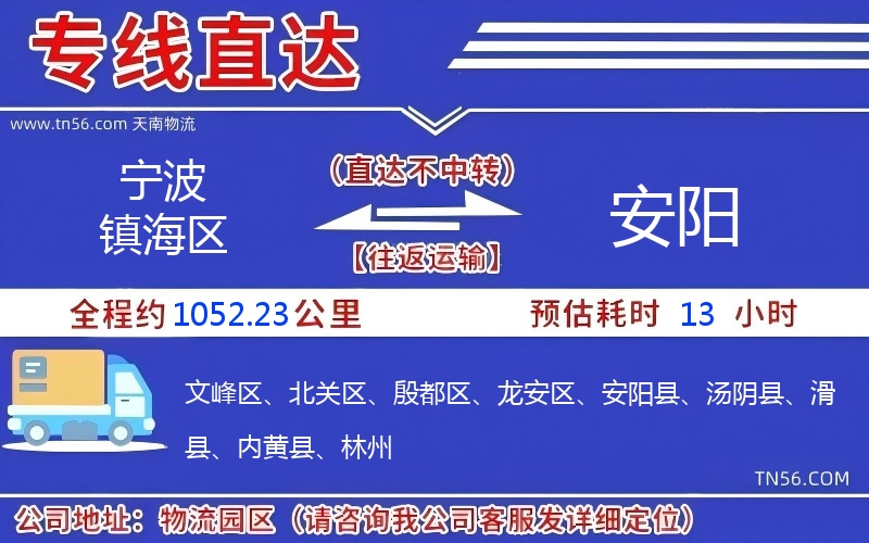 寧波鎮(zhèn)海區(qū)到安陽物流公司