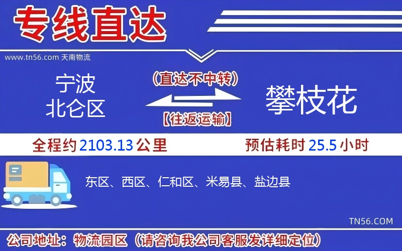 寧波北侖區(qū)到攀枝花物流公司 寧波北侖區(qū)到攀枝花物流公司