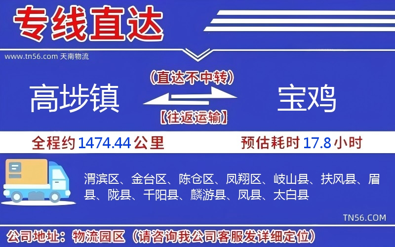 高埗鎮到寶雞物流公司