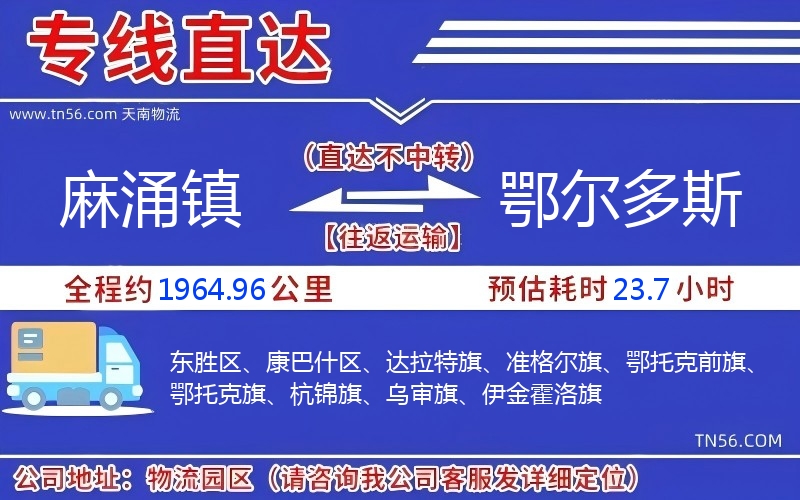 麻涌鎮到鄂爾多斯物流公司