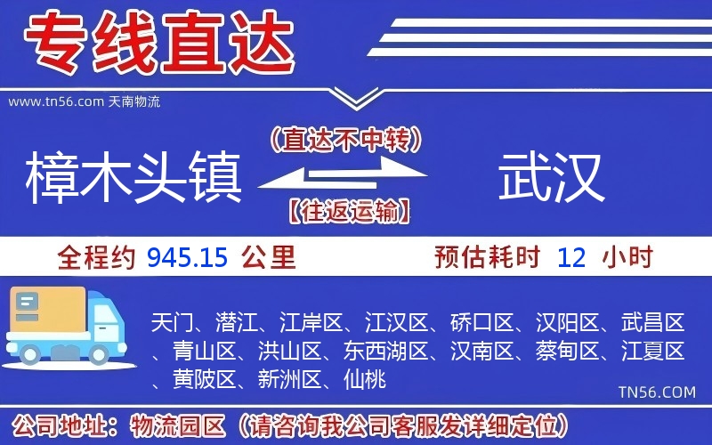 樟木頭鎮到武漢物流公司