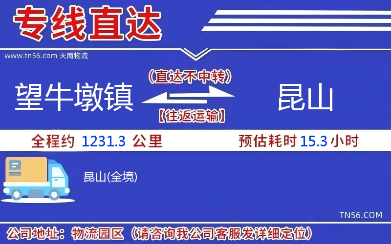 望牛墩鎮到昆山物流公司