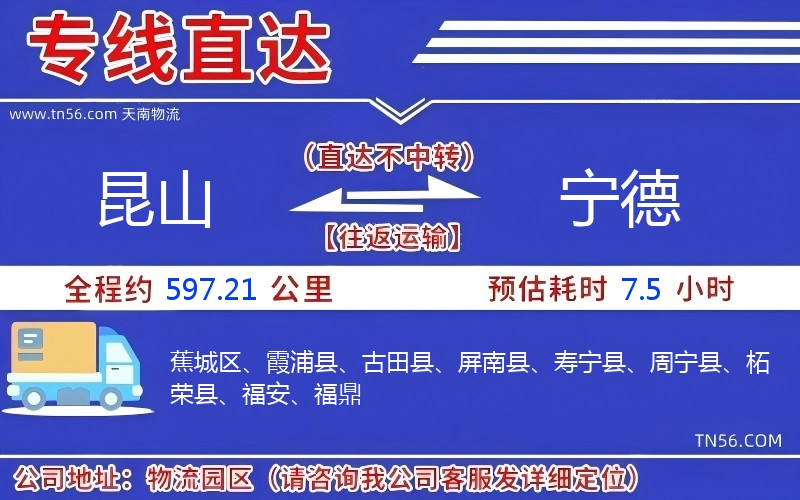 昆山到寧德物流公司