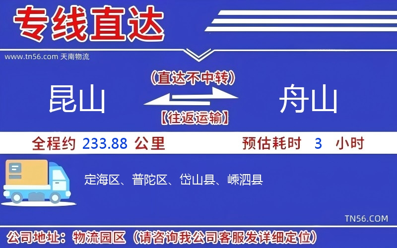 昆山到舟山物流公司
