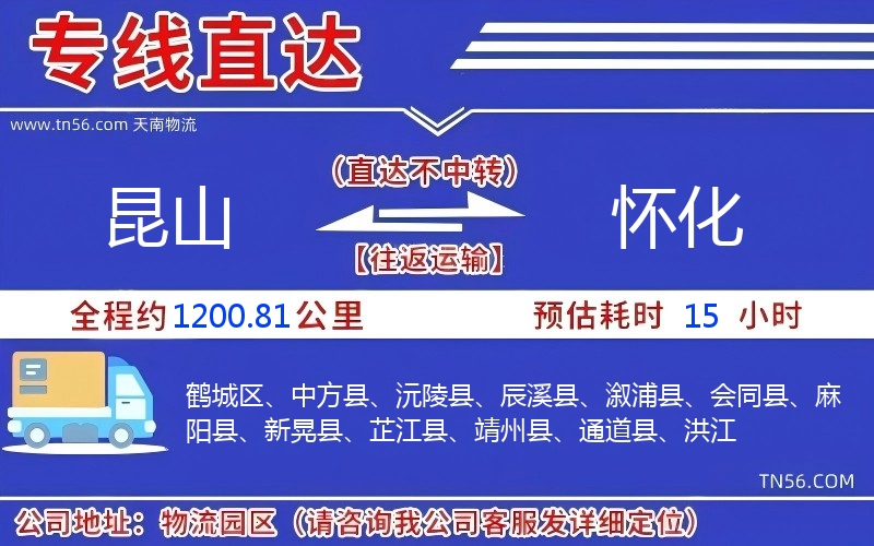 昆山到懷化物流公司
